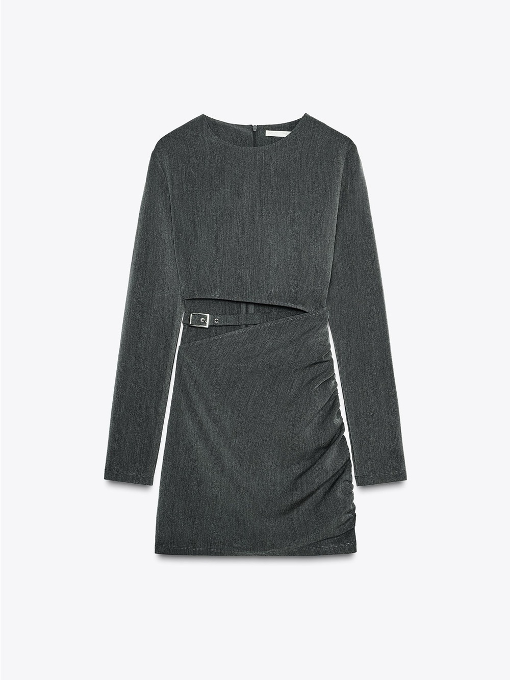 Zara Charcoal Gray Cutout Mini Skirt with Buckle